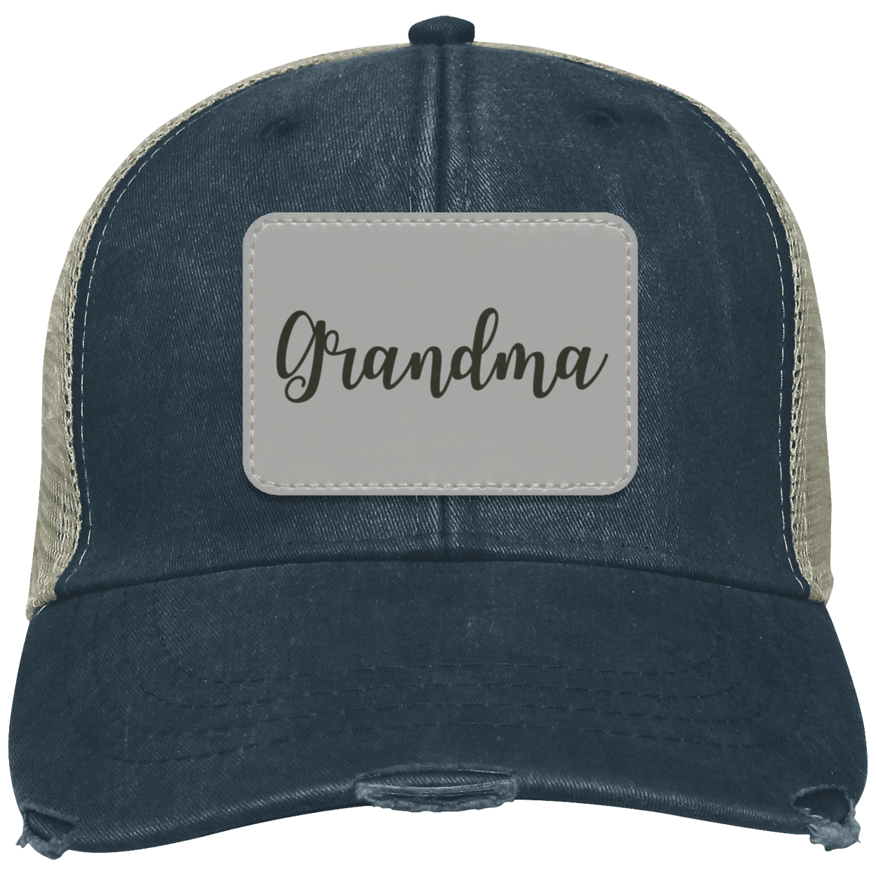 Grandma Distressed  Cap w/ Gray Patch