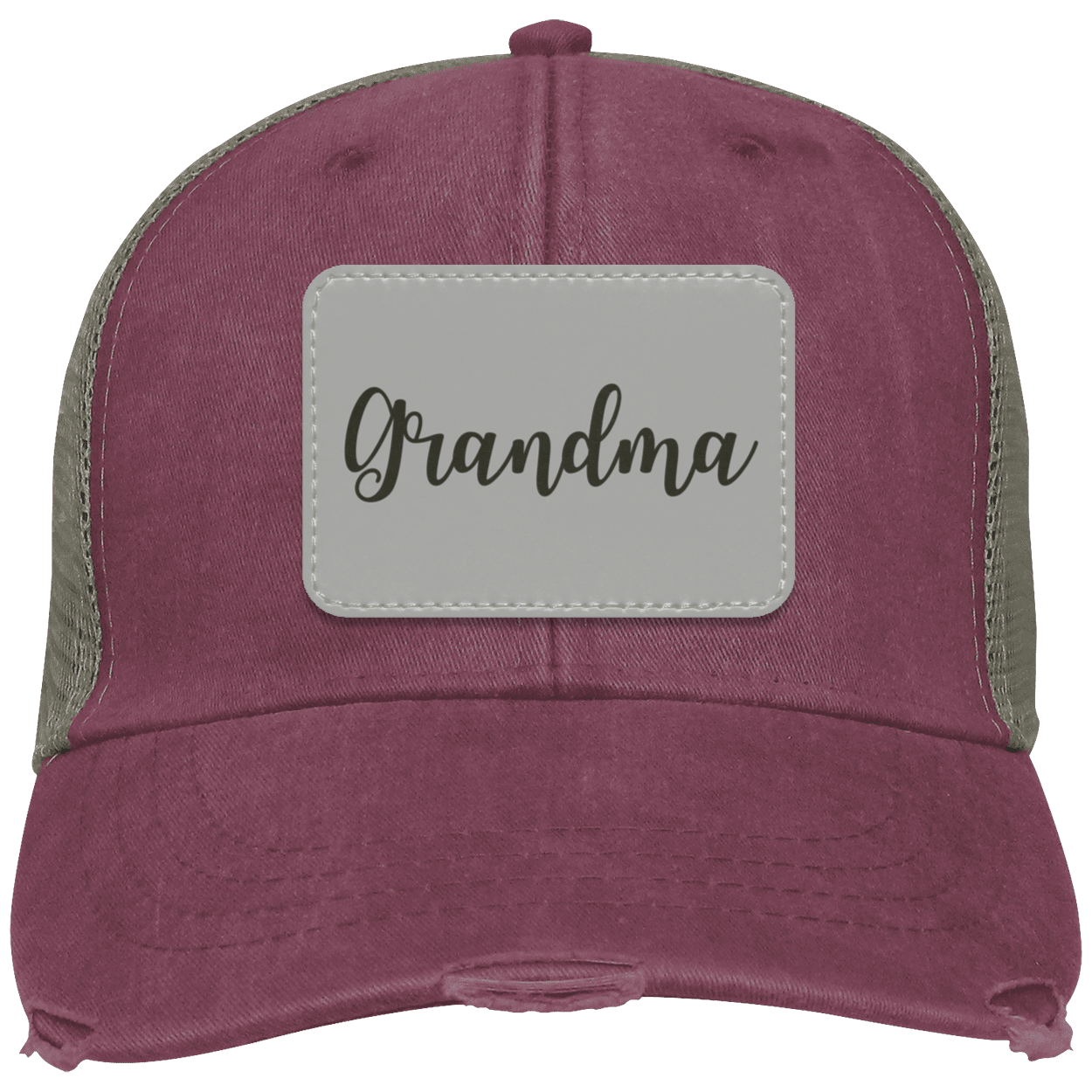 Grandma Distressed  Cap w/ Gray Patch