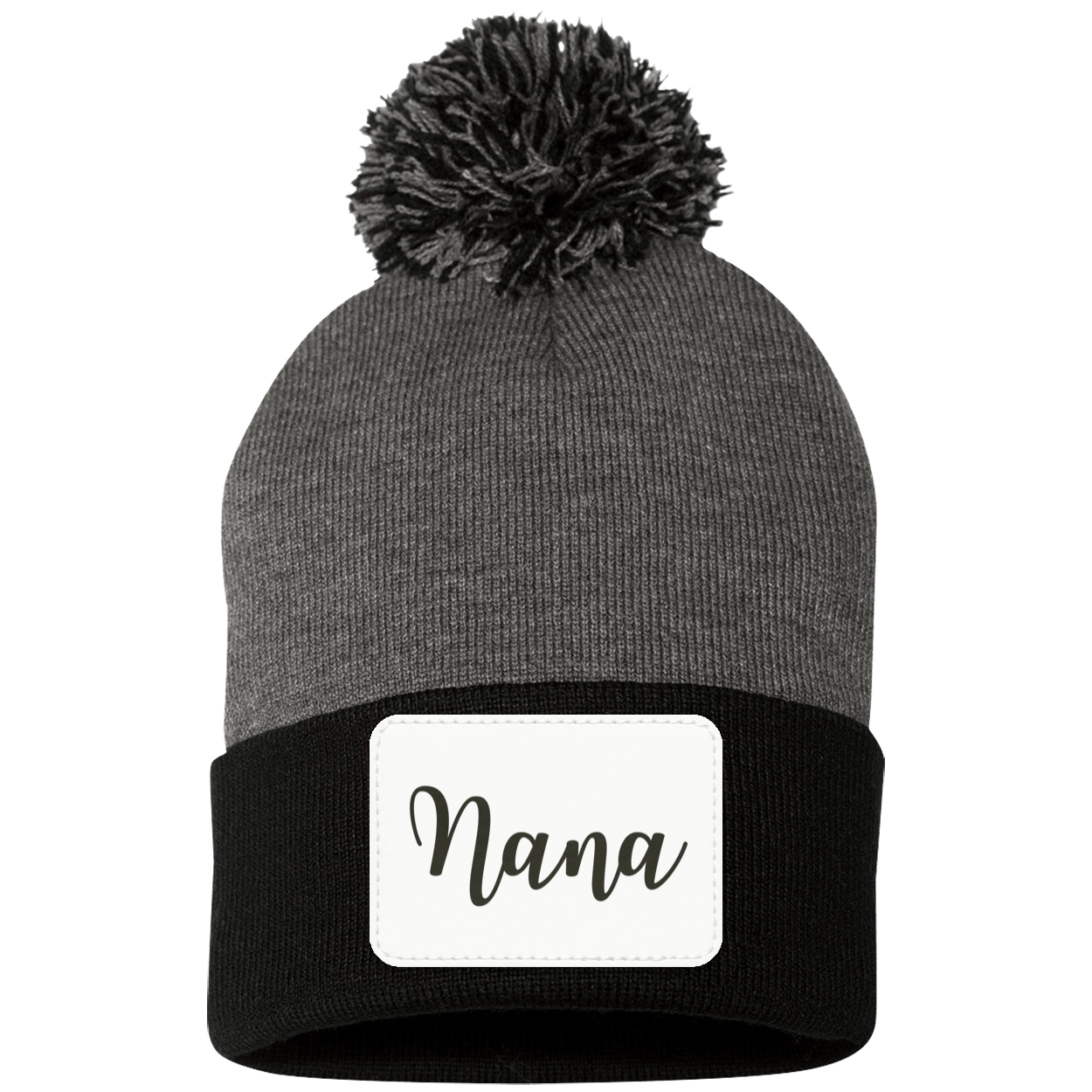 Nana Pom Pom Beanie w/ White Patch