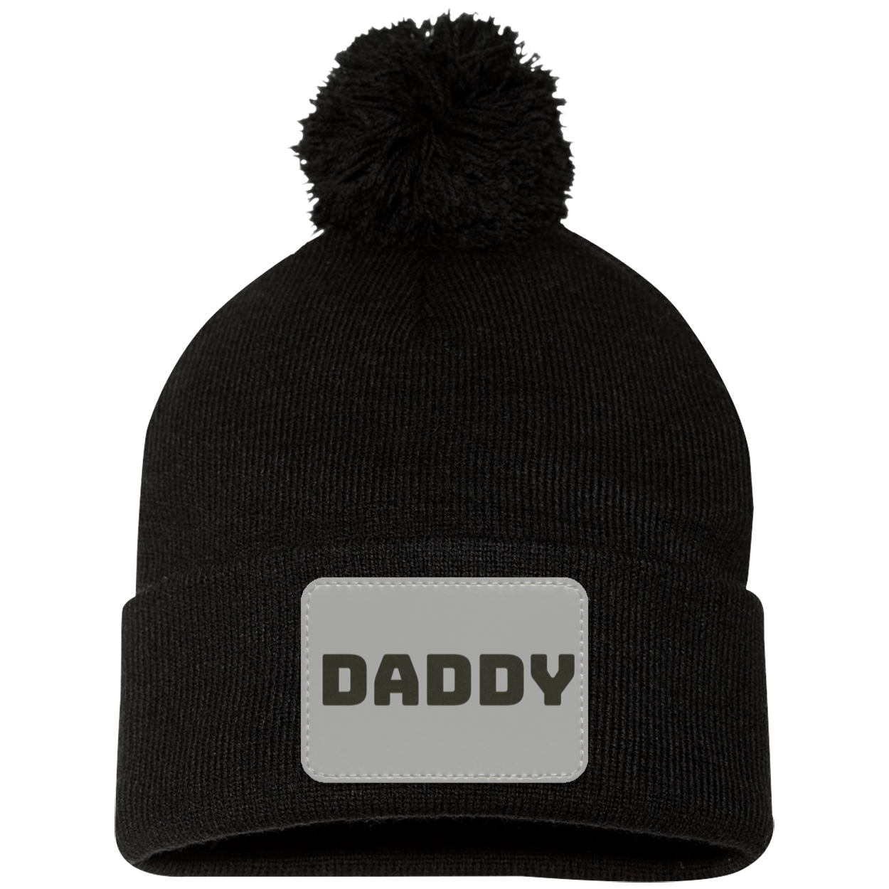 Daddy Beanie w/ Patch & Pom