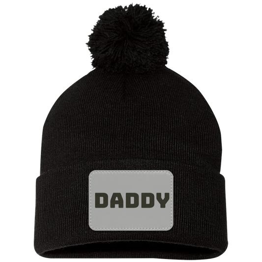 Daddy Beanie w/ Patch & Pom