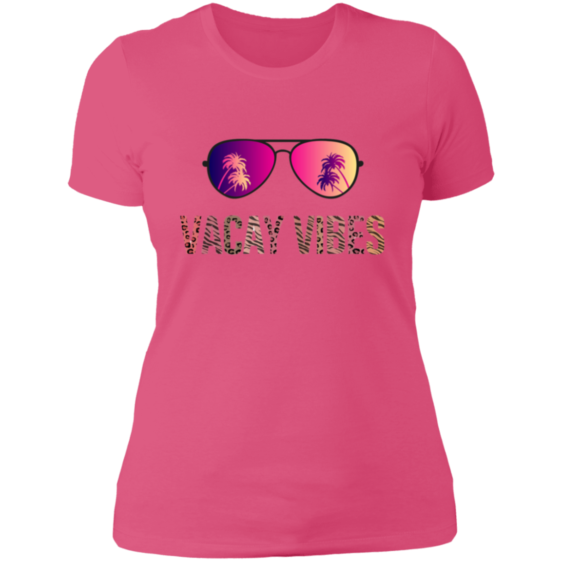 Vacay Vibes Womens T-Shirt | Cheetah Print