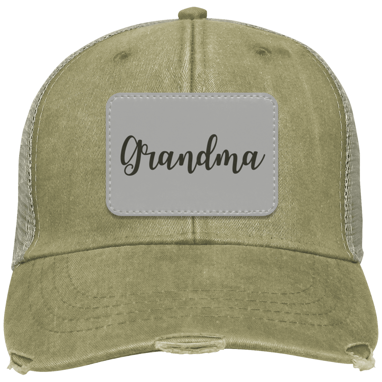 Grandma Distressed  Cap w/ Gray Patch