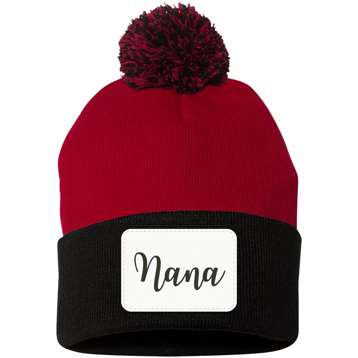 Nana Pom Pom Beanie w/ White Patch