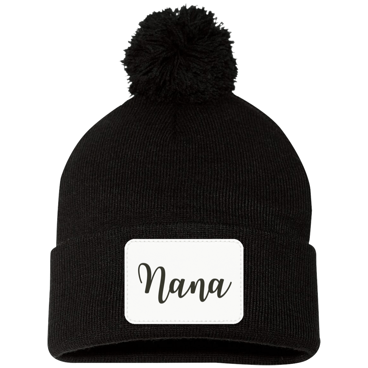 Nana Pom Pom Beanie w/ White Patch