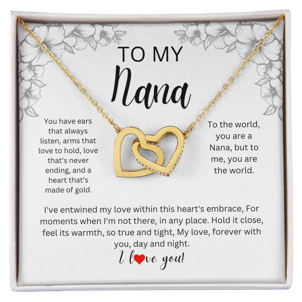 To My Nana l Interlocking Hearts Necklace l Mother's Day Gift l Birthday Gift l Rose Gold