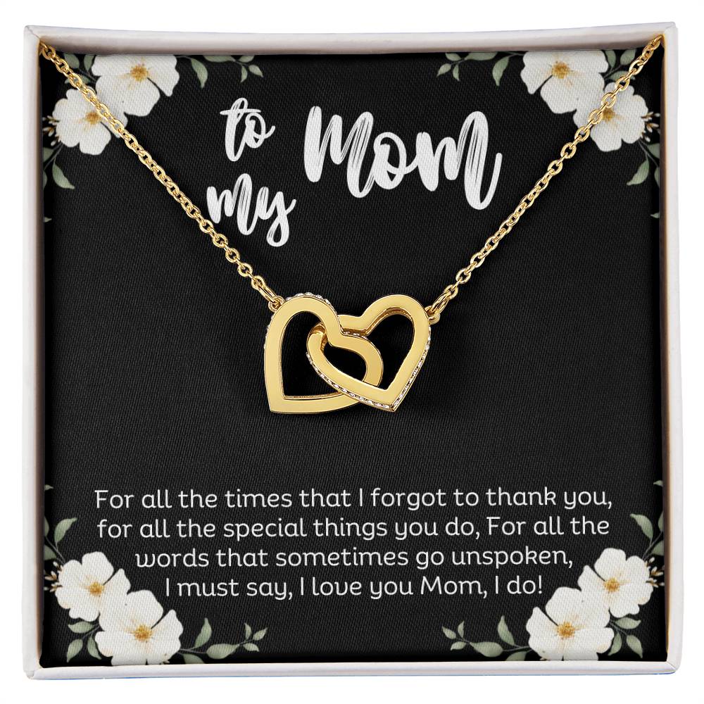 To My Mom l Interlocking Hearts Necklace l Mother's Day Gift l Birthday Gift l Rose Gold