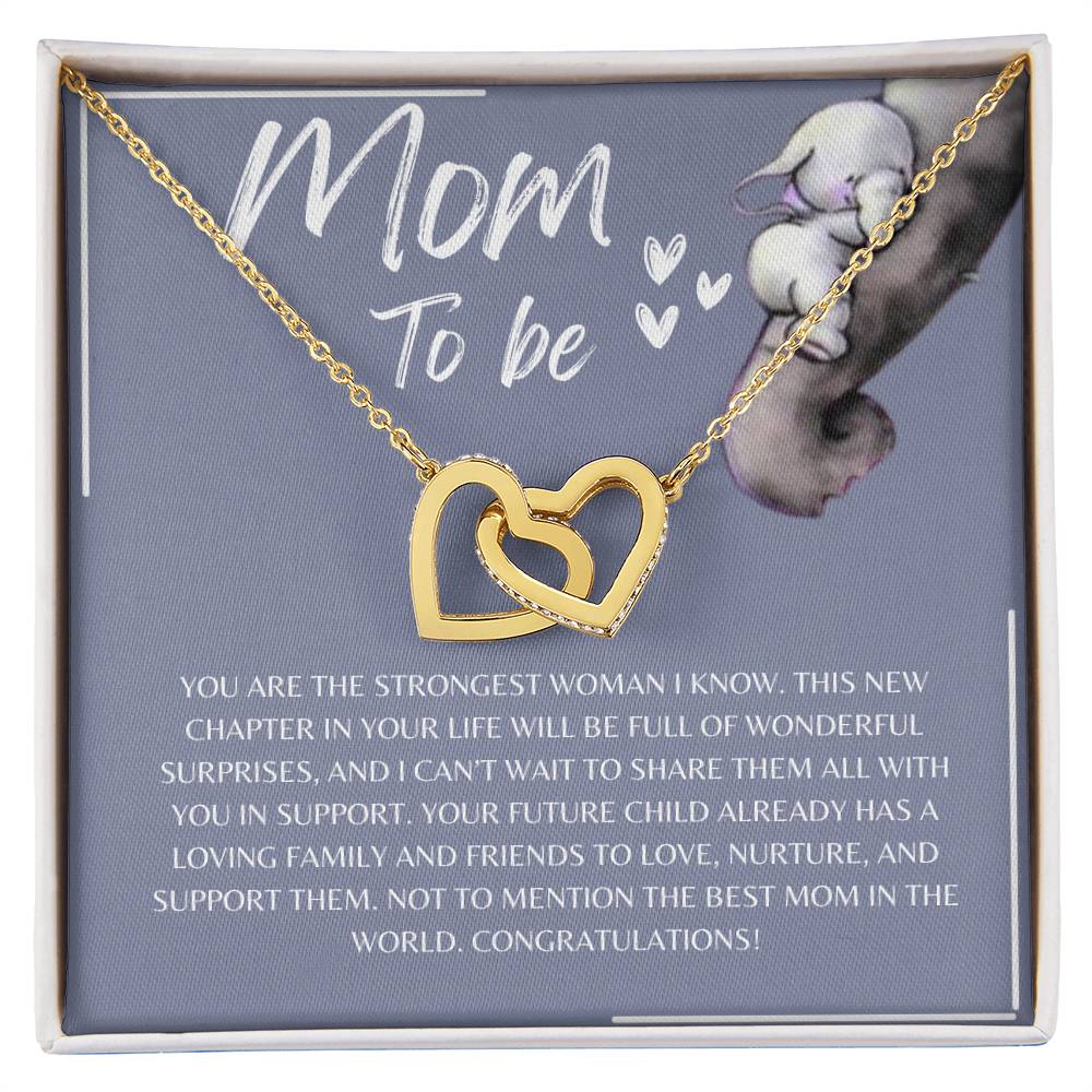 Mom To Be l Interlocking Hearts Necklace l Mother's Day Gift l Birthday Gift l Rose Gold