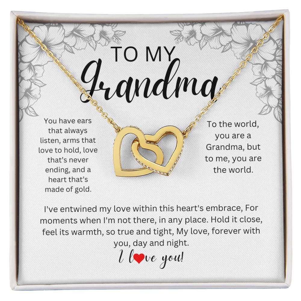 To My Grandma l Interlocking Hearts Necklace l Mother's Day Gift l Birthday Gift l Rose Gold