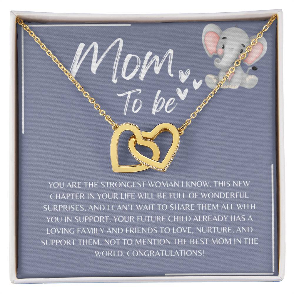 Mom To Be l Interlocking Hearts Necklace l Mother's Day Gift l Birthday Gift l Rose Gold