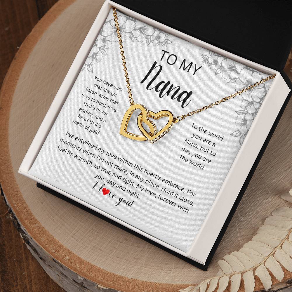 To My Nana l Interlocking Hearts Necklace l Mother's Day Gift l Birthday Gift l Rose Gold