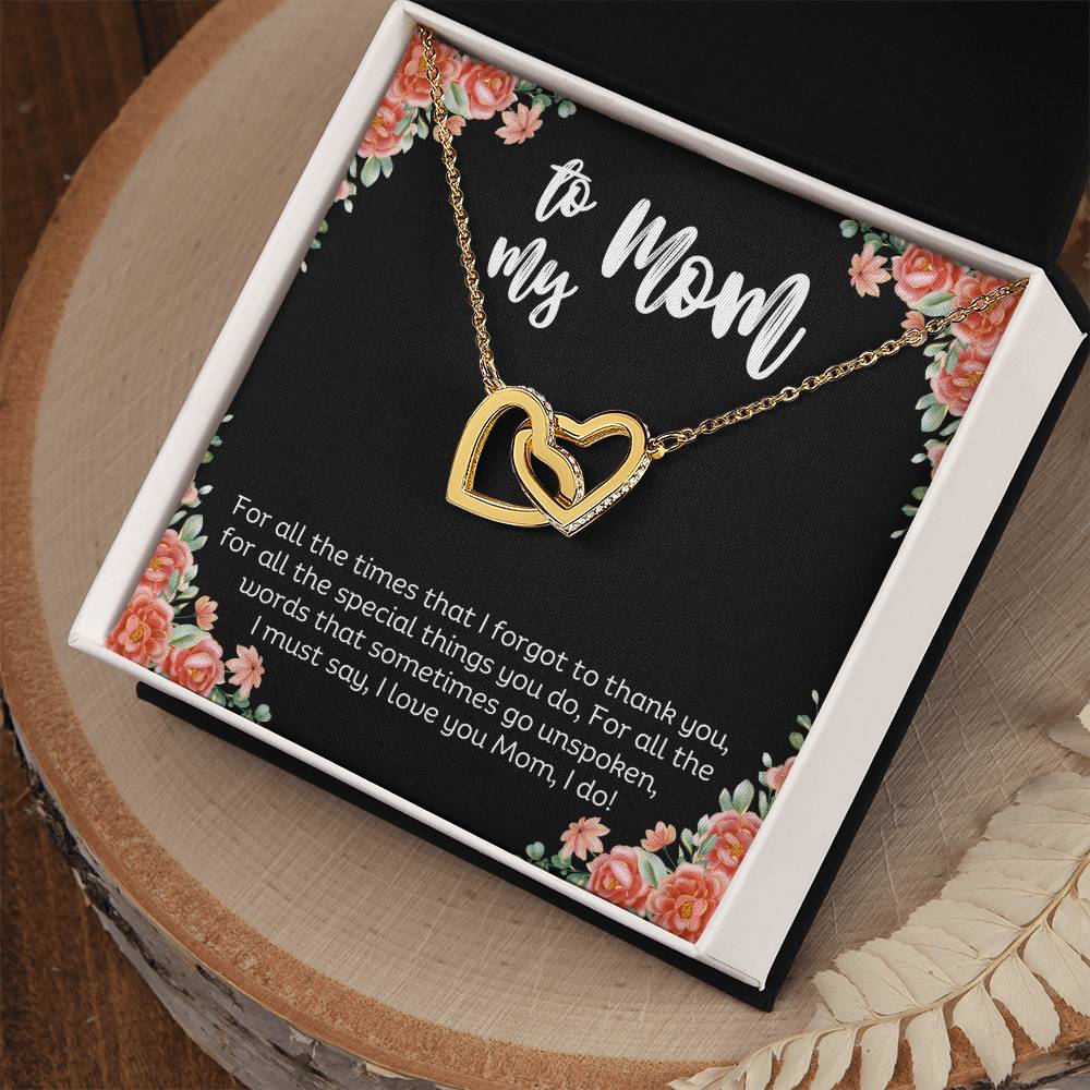 To My Mom l Interlocking Hearts Necklace l Mother's Day Gift l Birthday Gift l Rose Gold