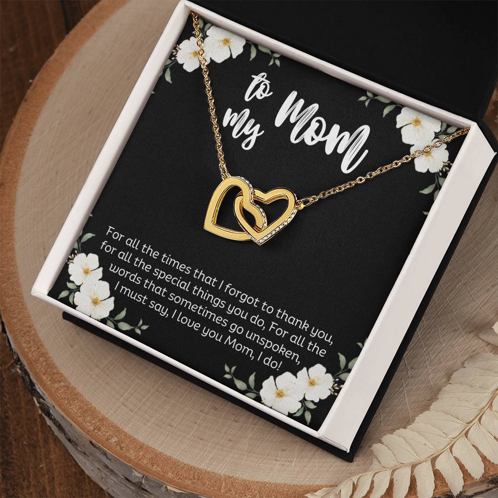 To My Mom l Interlocking Hearts Necklace l Mother's Day Gift l Birthday Gift l Rose Gold