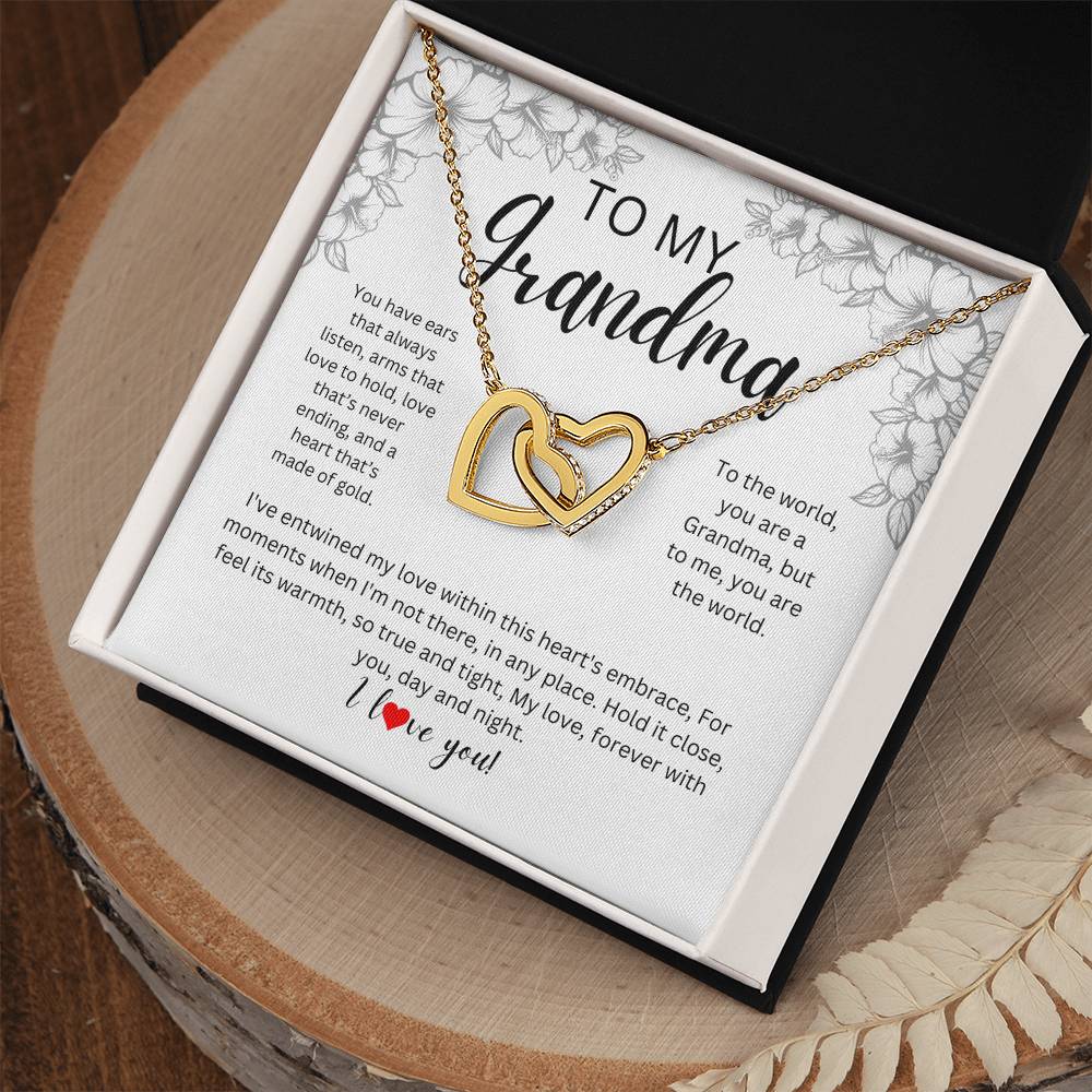 To My Grandma l Interlocking Hearts Necklace l Mother's Day Gift l Birthday Gift l Rose Gold