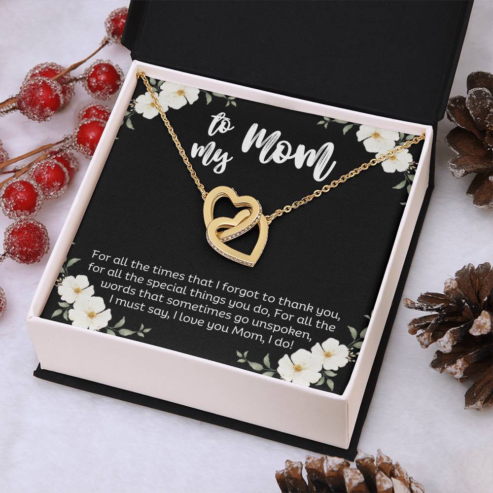 To My Mom l Interlocking Hearts Necklace l Mother's Day Gift l Birthday Gift l Rose Gold