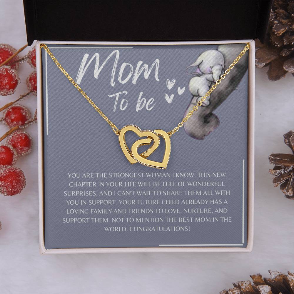 Mom To Be l Interlocking Hearts Necklace l Mother's Day Gift l Birthday Gift l Rose Gold