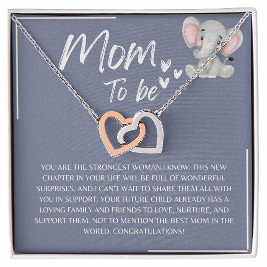 Mom To Be l Interlocking Hearts Necklace l Mother's Day Gift l Birthday Gift l Rose Gold