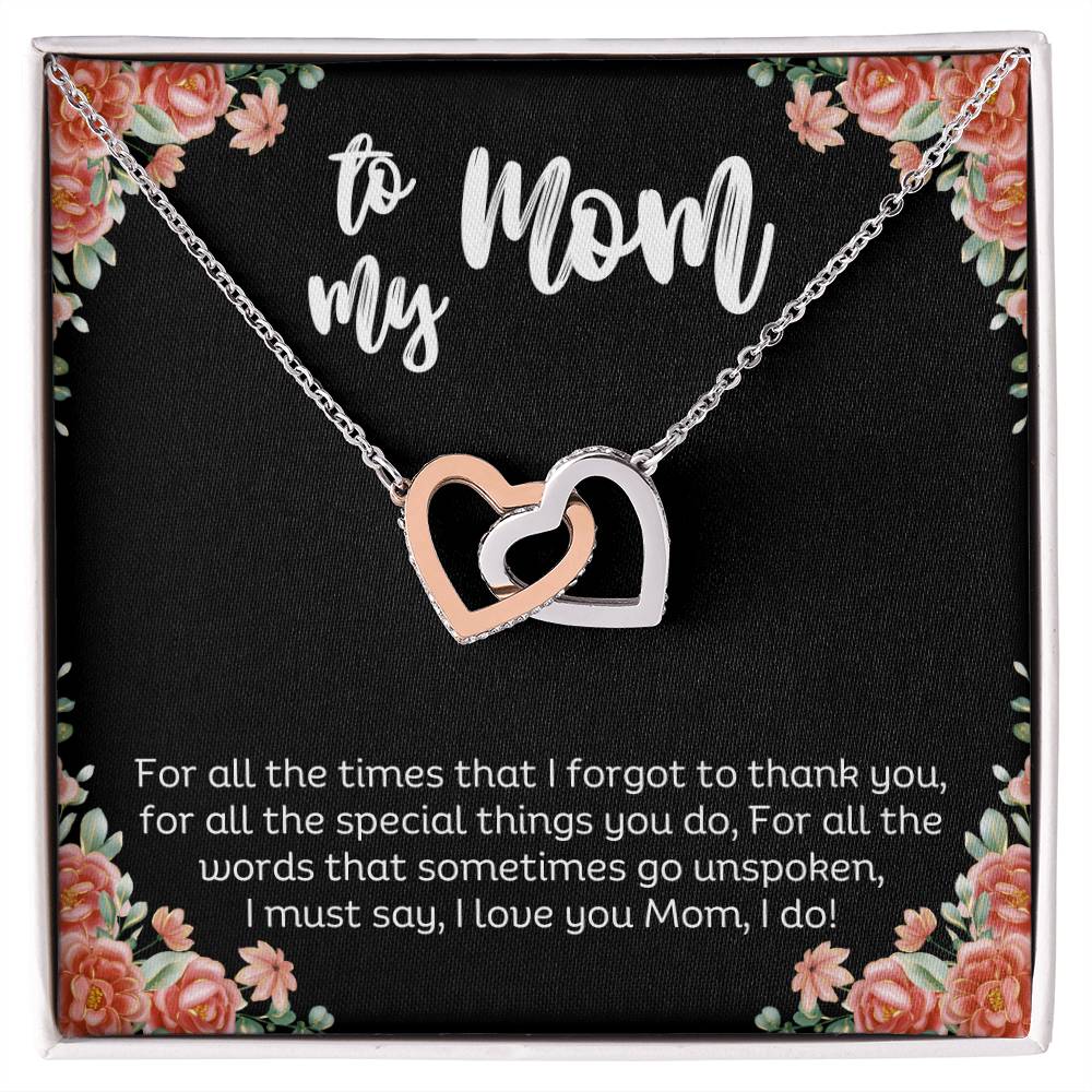 To My Mom l Interlocking Hearts Necklace l Mother's Day Gift l Birthday Gift l Rose Gold