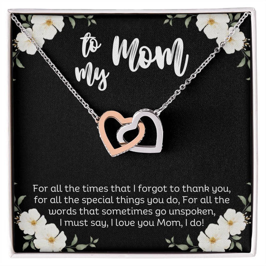 To My Mom l Interlocking Hearts Necklace l Mother's Day Gift l Birthday Gift l Rose Gold