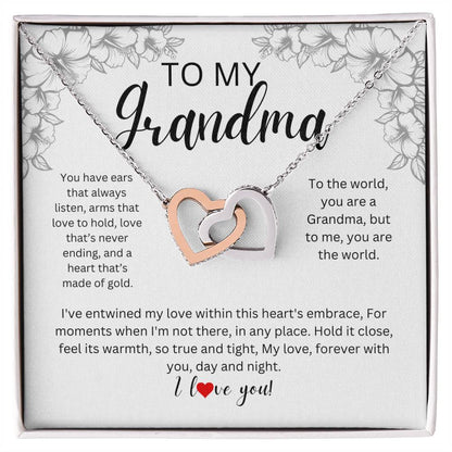 To My Grandma l Interlocking Hearts Necklace l Mother's Day Gift l Birthday Gift l Rose Gold