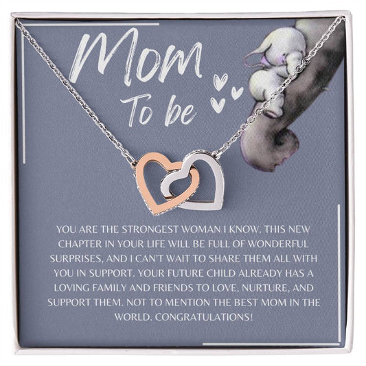 Mom To Be l Interlocking Hearts Necklace l Mother's Day Gift l Birthday Gift l Rose Gold