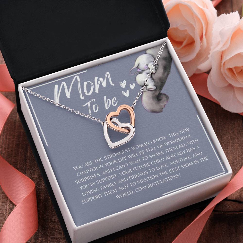 Mom To Be l Interlocking Hearts Necklace l Mother's Day Gift l Birthday Gift l Rose Gold