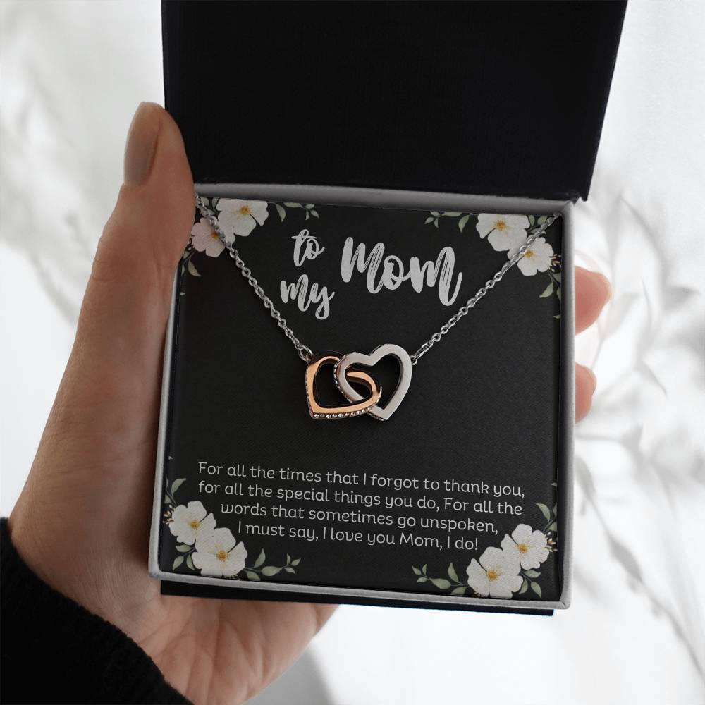 To My Mom l Interlocking Hearts Necklace l Mother's Day Gift l Birthday Gift l Rose Gold