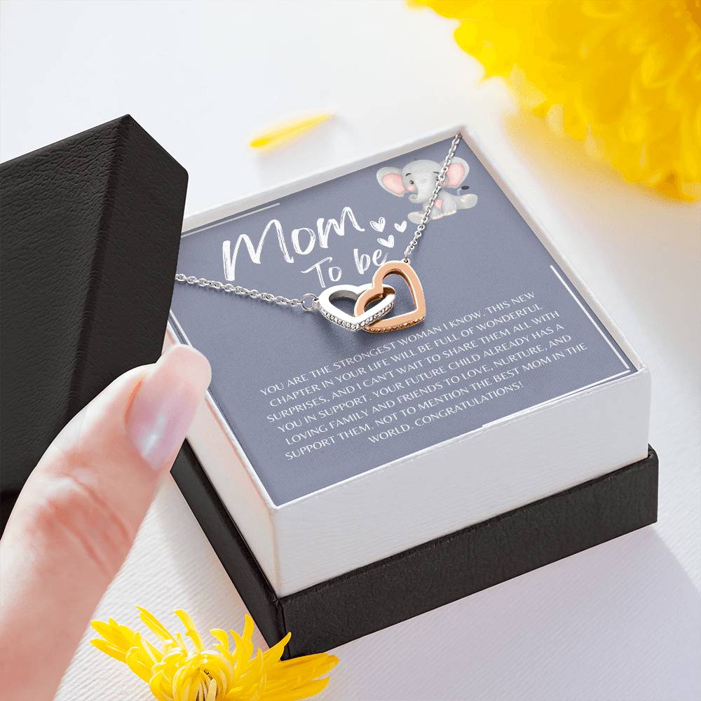 Mom To Be l Interlocking Hearts Necklace l Mother's Day Gift l Birthday Gift l Rose Gold