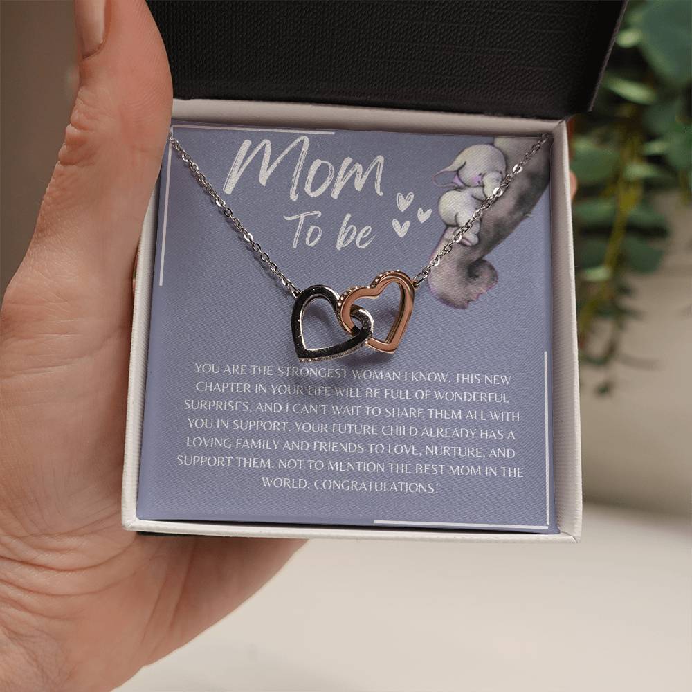 Mom To Be l Interlocking Hearts Necklace l Mother's Day Gift l Birthday Gift l Rose Gold