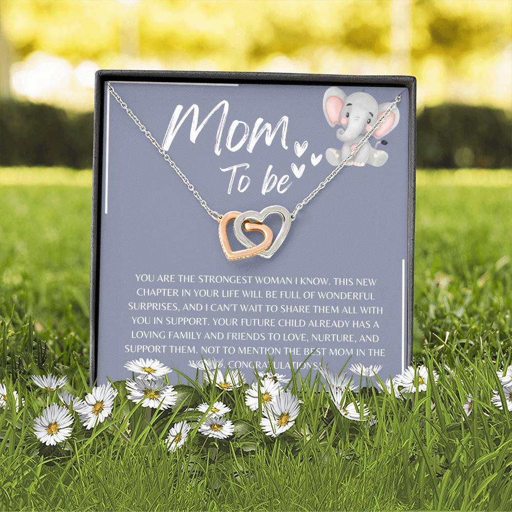 Mom To Be l Interlocking Hearts Necklace l Mother's Day Gift l Birthday Gift l Rose Gold