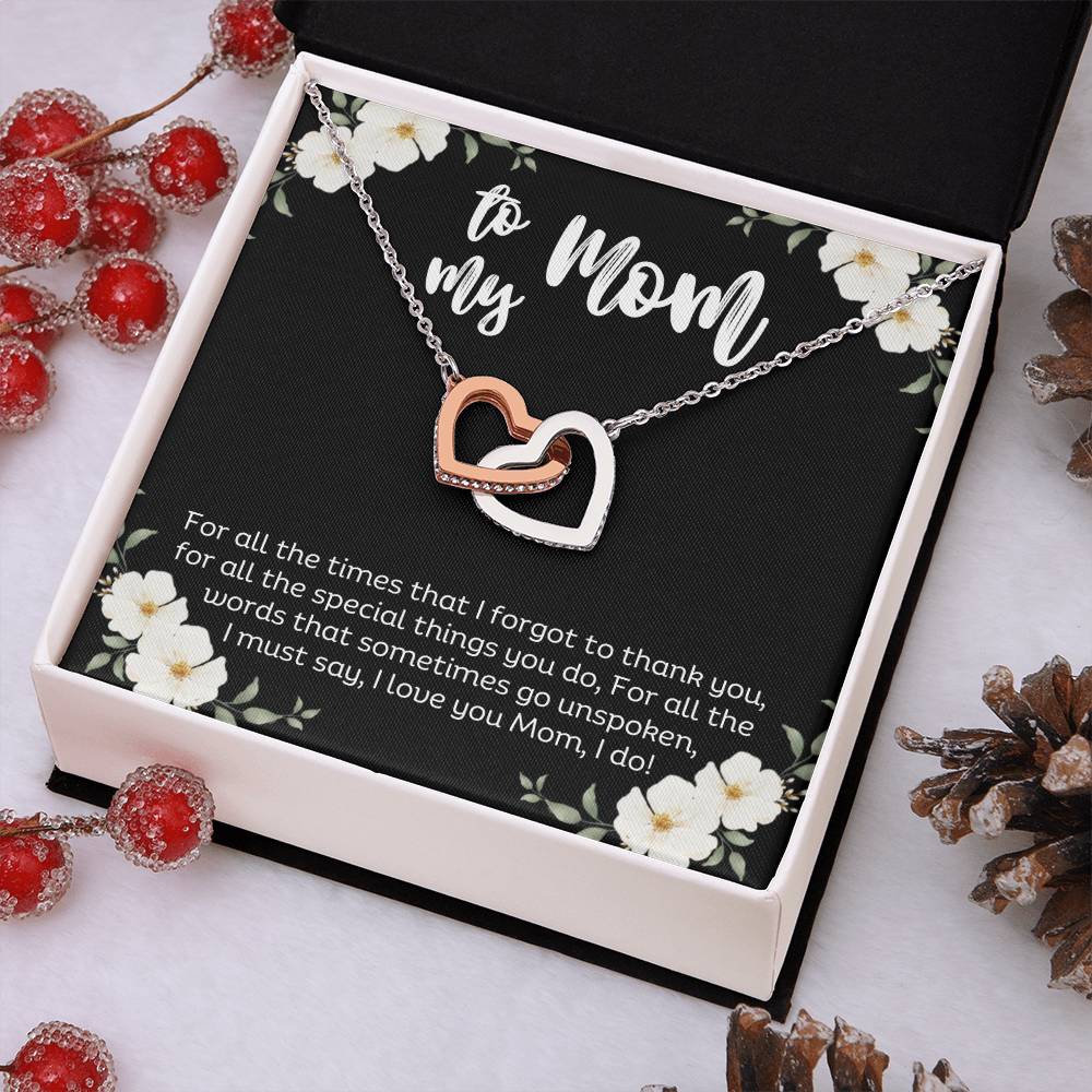 To My Mom l Interlocking Hearts Necklace l Mother's Day Gift l Birthday Gift l Rose Gold