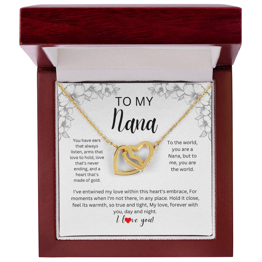 To My Nana l Interlocking Hearts Necklace l Mother's Day Gift l Birthday Gift l Rose Gold