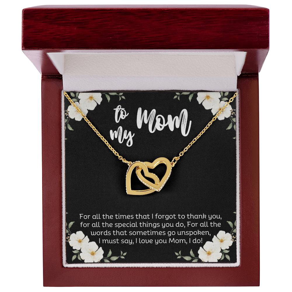 To My Mom l Interlocking Hearts Necklace l Mother's Day Gift l Birthday Gift l Rose Gold