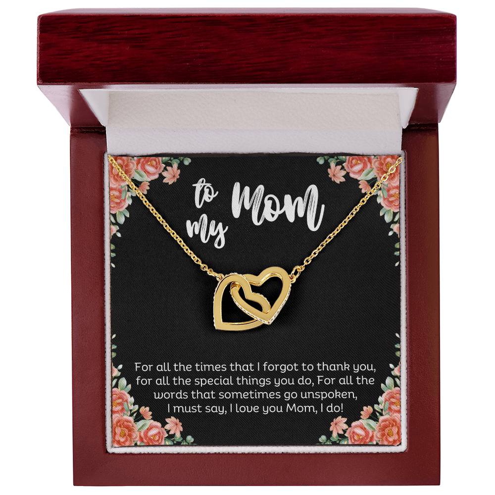 To My Mom l Interlocking Hearts Necklace l Mother's Day Gift l Birthday Gift l Rose Gold