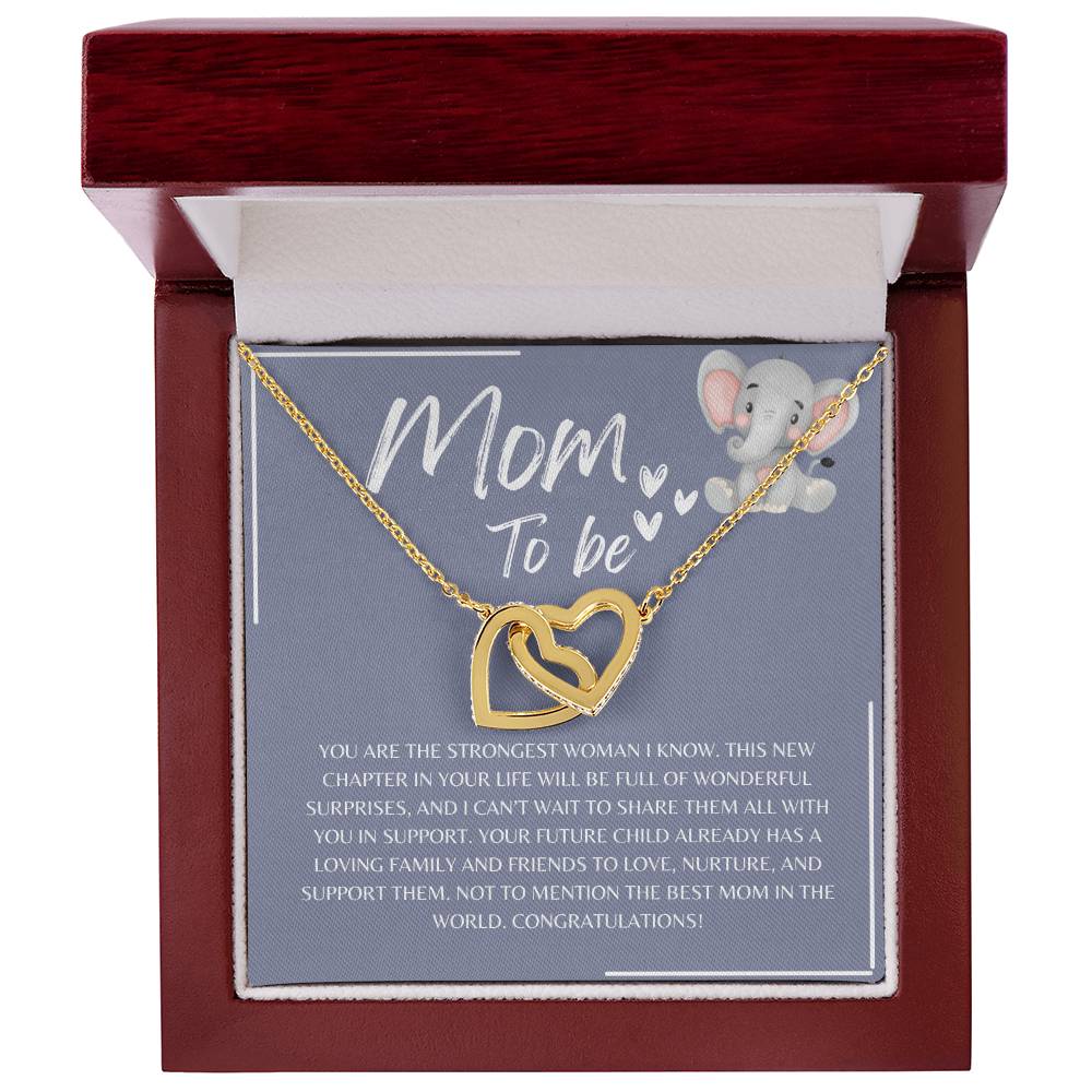Mom To Be l Interlocking Hearts Necklace l Mother's Day Gift l Birthday Gift l Rose Gold