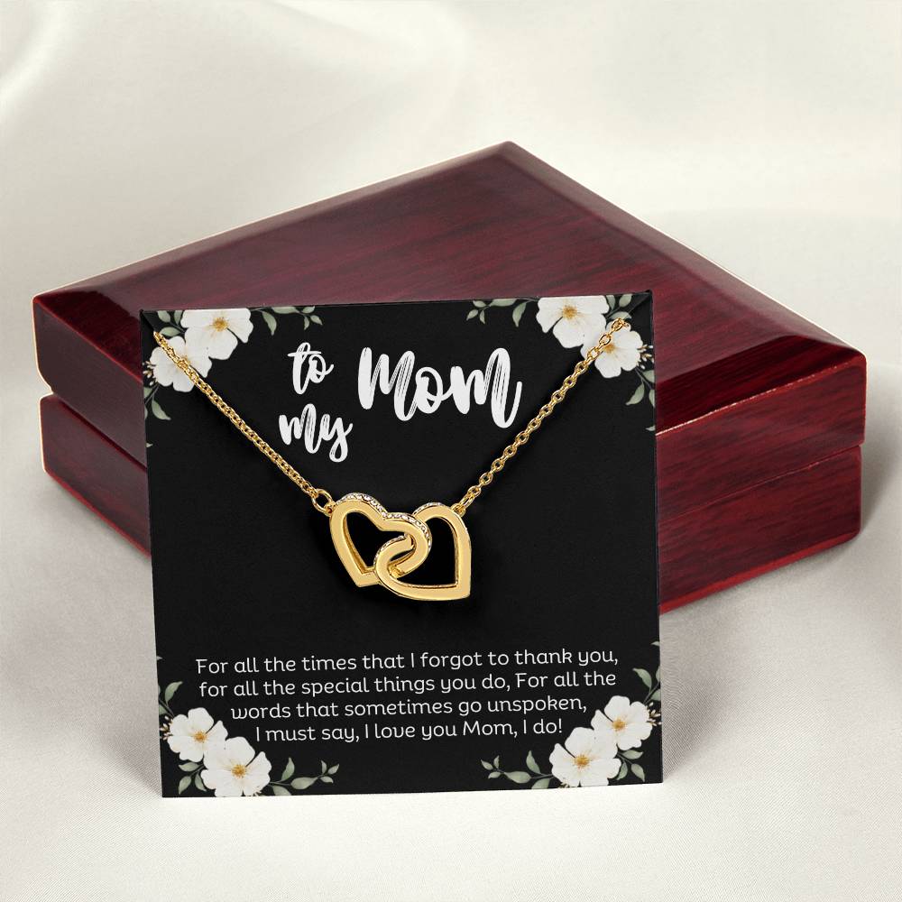 To My Mom l Interlocking Hearts Necklace l Mother's Day Gift l Birthday Gift l Rose Gold