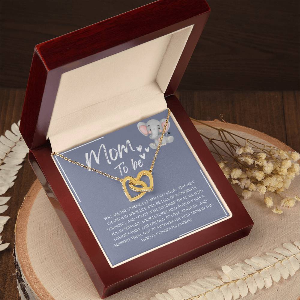 Mom To Be l Interlocking Hearts Necklace l Mother's Day Gift l Birthday Gift l Rose Gold