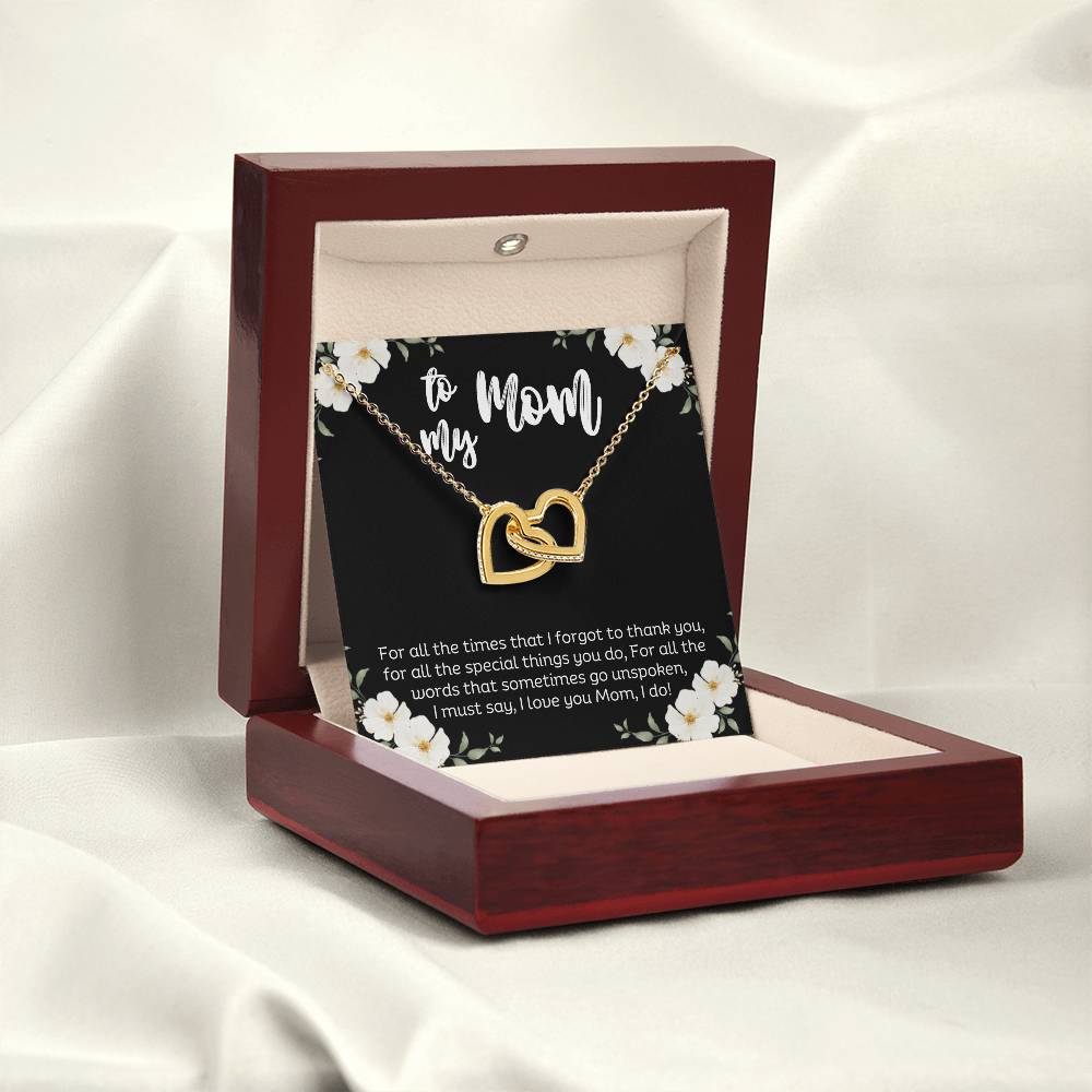 To My Mom l Interlocking Hearts Necklace l Mother's Day Gift l Birthday Gift l Rose Gold