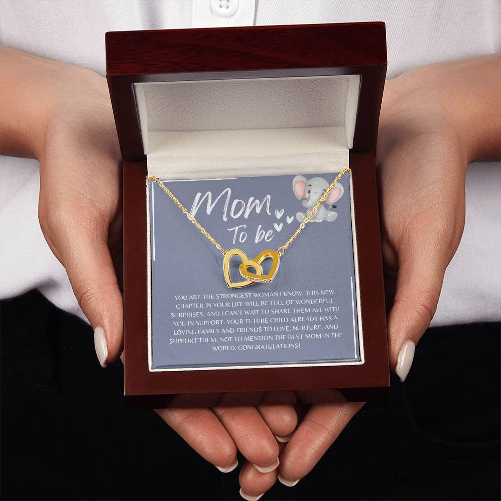 Mom To Be l Interlocking Hearts Necklace l Mother's Day Gift l Birthday Gift l Rose Gold