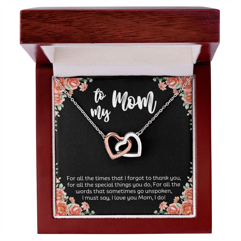 To My Mom l Interlocking Hearts Necklace l Mother's Day Gift l Birthday Gift l Rose Gold