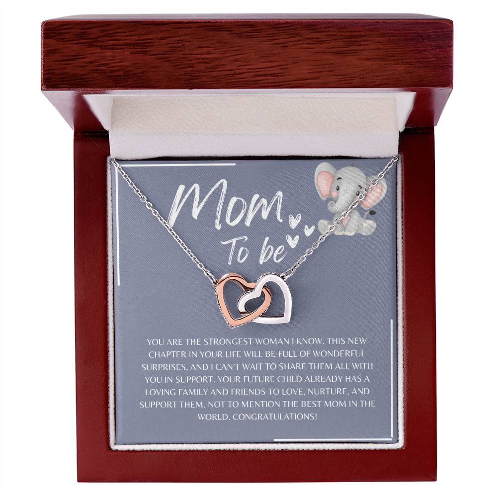 Mom To Be l Interlocking Hearts Necklace l Mother's Day Gift l Birthday Gift l Rose Gold