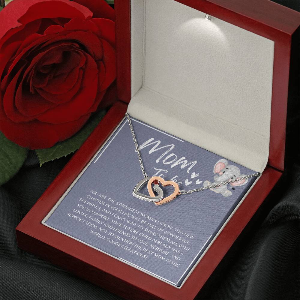 Mom To Be l Interlocking Hearts Necklace l Mother's Day Gift l Birthday Gift l Rose Gold