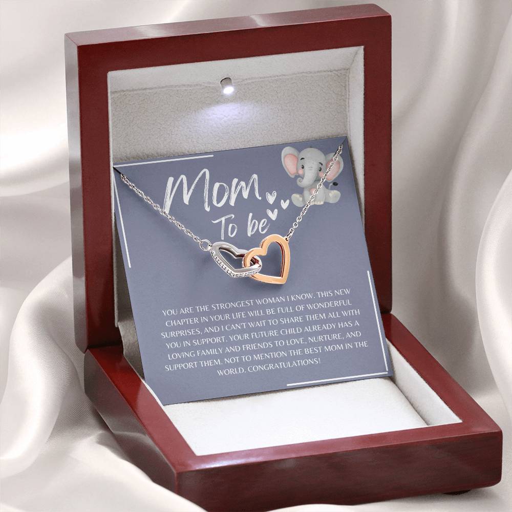 Mom To Be l Interlocking Hearts Necklace l Mother's Day Gift l Birthday Gift l Rose Gold