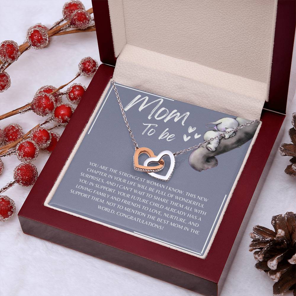 Mom To Be l Interlocking Hearts Necklace l Mother's Day Gift l Birthday Gift l Rose Gold