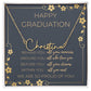 Graduation Cursive Name Necklace w/ Message Card