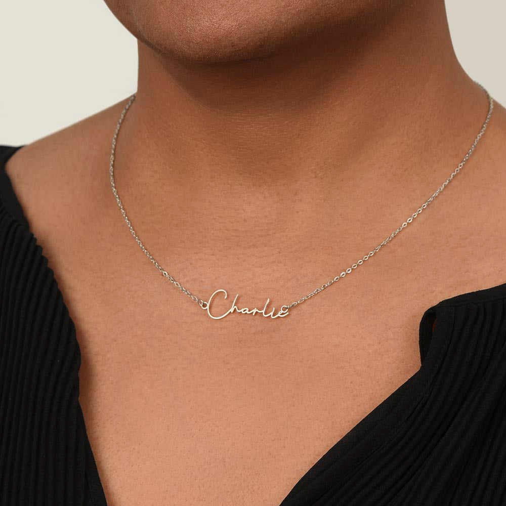 Cursive Name Necklace - No Message Card