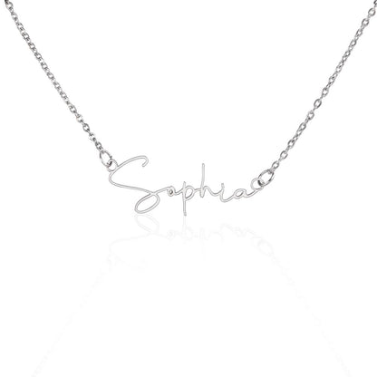 Cursive Name Necklace - No Message Card