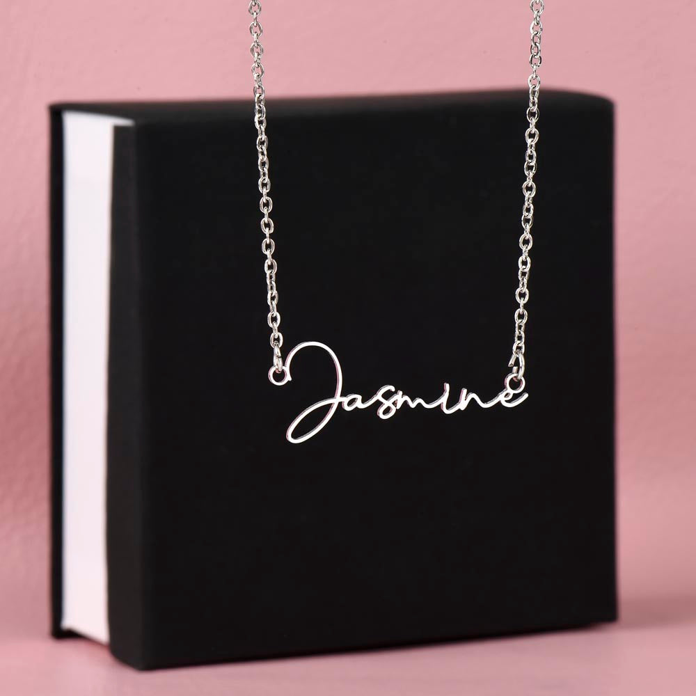 Cursive Name Necklace - No Message Card