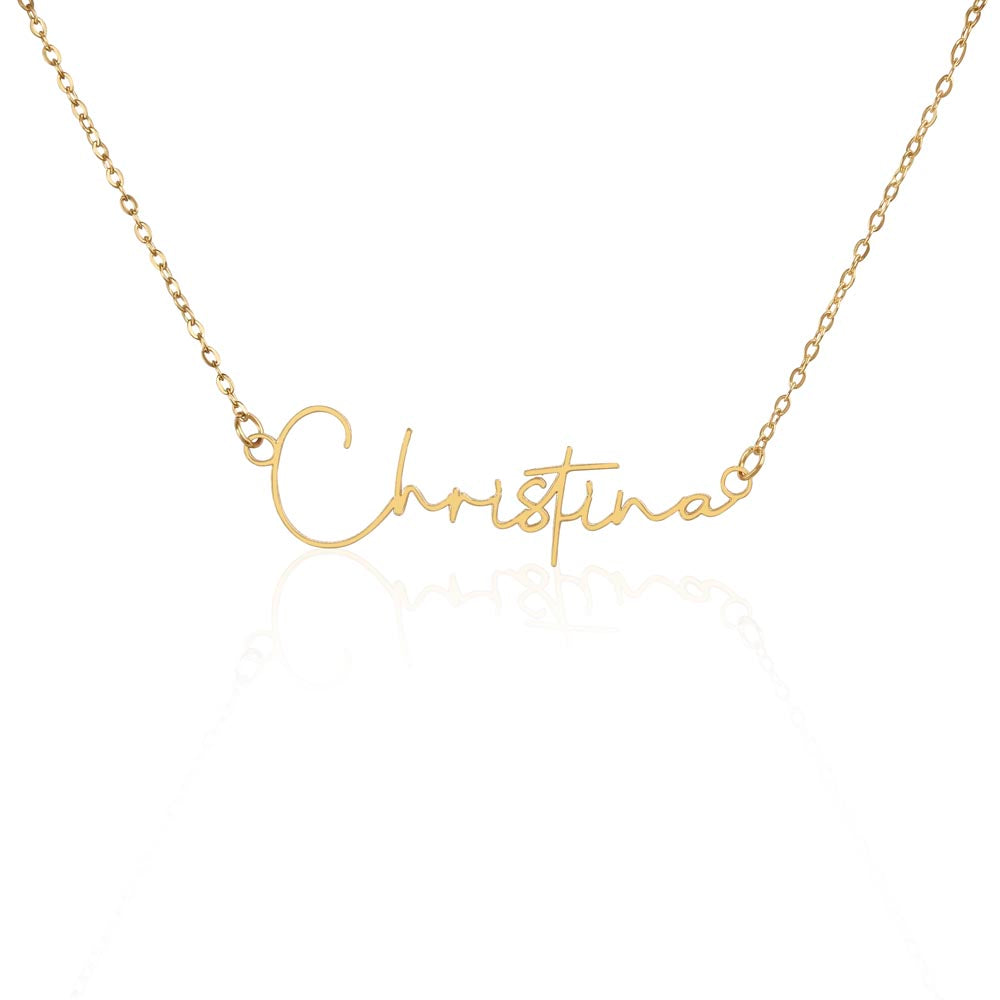 Cursive Name Necklace - No Message Card