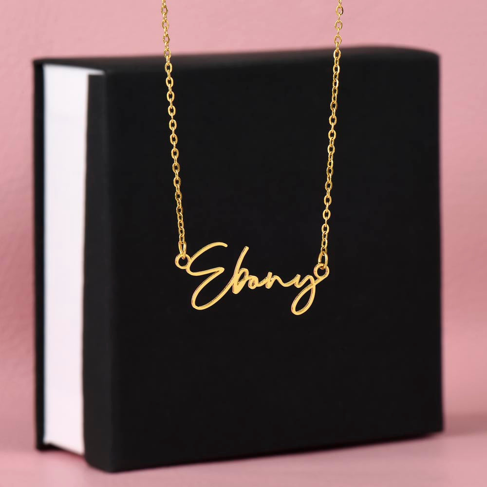 Cursive Name Necklace - No Message Card